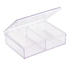 Caixa Organizadora Porta Objetos com 2 Divisórias Cristal