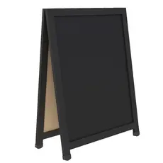 Placa Quadro Lousa Cavalete de Calçada Soft 80x60 cm Duplo em Madeira MDF para Propaganda Visual