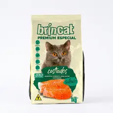 Brincalhão Ração Seca Gatos Castrados Sabor Salmão 1kg Controle Peso