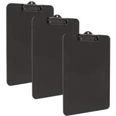 kit 3 Prancheta Ofício 23x33,5cm Black de Madeira com Prendedor Metálico