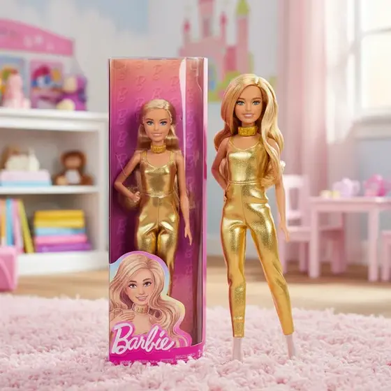 Boneca Barbie Macacão Dourado - Mattel