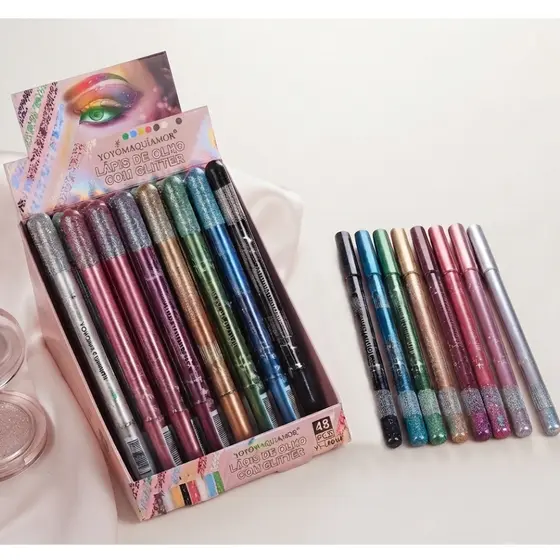 Kit Lápis De Glitter Colorido Longa Duração À Prova D'água Yoyomaquiamor