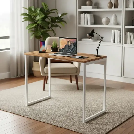 Escrivaninha Industrial | Mesa para Computador | Aparador - Diversas Medidas e Cores - MDF e Aço - MOFFER