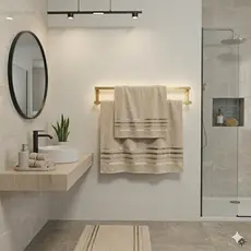 Porta Toalhas Duplo | Para Parede de Banheiro, Piscina, Salão | 60Cm - Moffer