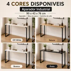 Aparador Industrial Moffer - MDF 90x43 - Cantinho do café/Hall/Aparador/Mesa de Apoio - Sala/Cozinha