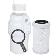 Filtro De Água Branco Bebedouro Chuveiro Pou 125 Carbon Block Carvão Ativado Completo