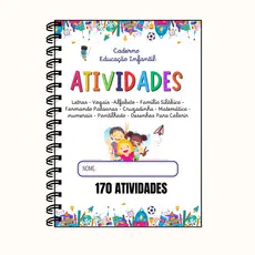 Apostila A4 alfabetização com 170 atividades - Escola Livro infantil Exercícios Práticos 80 páginas