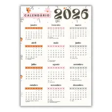 Calendário 2027 - Planner Magnético Imã Geladeira - Organização Decoração para Cozinha