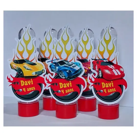 Tubetes Personalizados 3d Hot Wheels -Tubete para lembrancinhas, decoração, festas e aniversários