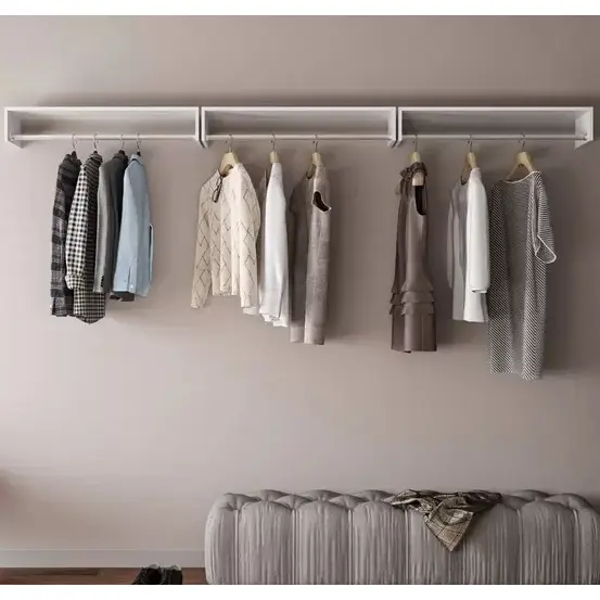 Cabideiro de Parede 50cm - Arara para Roupas Branco