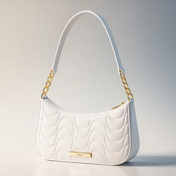 Bolsa Feminina Transversal Branca Meia Lua Compacta Com Design Sofisticado
