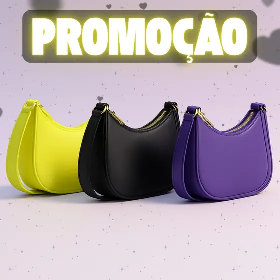 Bolsa Meia Lua Feminina Casual Elegante Pequena Ideal Para O Dia A Dia