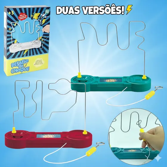 Jogo Desafio Do Choque Labirinto Brinquedo Infantil Som e Luz Divertido Educacional Criativo