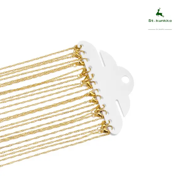 Prata Ouro Branco K Fecho Lagosta 12 Unidades/Pacote 42 Cm Colar Correntes De Onda De Água Charme A Granel Para Jóias DIY Acessórios Atacado