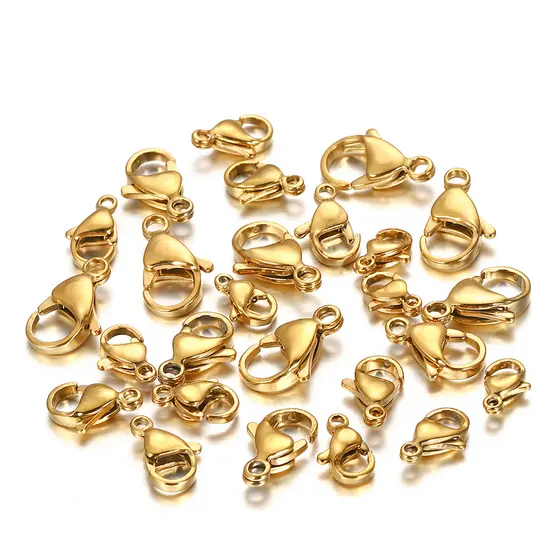 30pcs/lot Fecho De Lagosta Dourado De Aço Inoxidável Para Chave De Faça Você Mesmo Pulseira Colar Jóias Fazendo Suprimentos