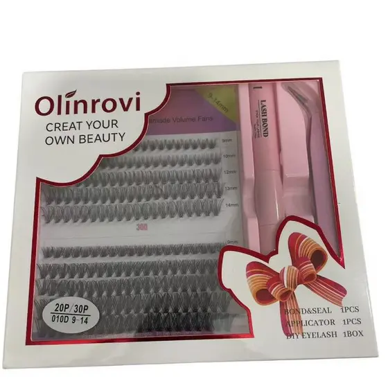 Kit de Cílios Postiços DIY com Cola e Pinça  | Alongamento de Cílios em Casa OLINROVI