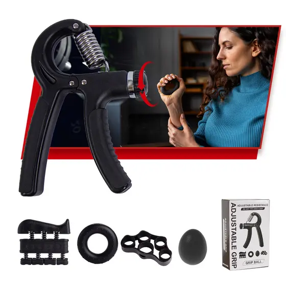 Kit 5 Hand Grip Fortalecimento de Mão Dedos Antebraço Ajustável Fisioterapia Academia Fortalecedor