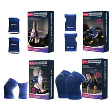 Kit Joelheira Cotoveleira Munhequeira Luva compressão ortopédica academia crossfit musculação futsal