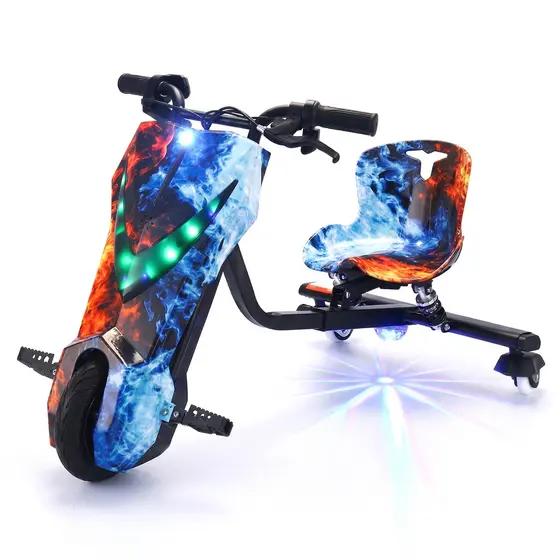 Triciclo Elétrico Drift Infantil 8' 6' Polegadas LED 250W 350W 3 Velocidade Bluetooth Patinete Mola