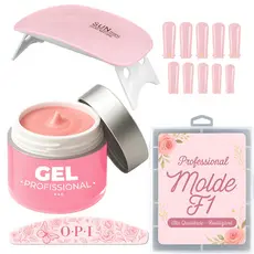 Kit UnhaGel Construtor Unhas Molde F1 + Lixa + Cabine Sun Mini