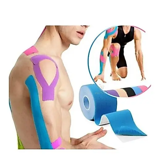 kit 10 Bandagem Elástica 5cm X 5m - Fita Kinesio Tape Fisioterapia Ortopedia