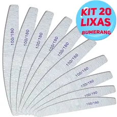 Kit 5/10/20/25 Lixas Bumerangue De Unha Meia Lua 100/180 Unhas Porcelana Acrigel/gel/porcelana/ Profissional