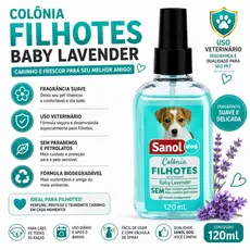 Perfume Colônia Para Cachorro Filhote Sanol Dog Filhote 120ml