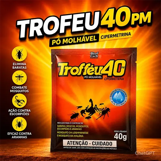 Trofféu 40PM – Solução Prática Contra Escorpiões (Sachê Único)