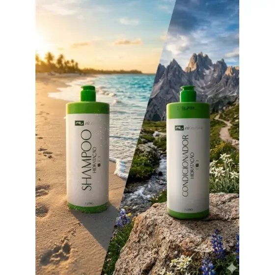 Kit Vis Nativa Hidratação 1L (Shampoo + Condicionador) – O Verdadeiro Desmaia Cabelo com Super Rendimento e Economia! 💚