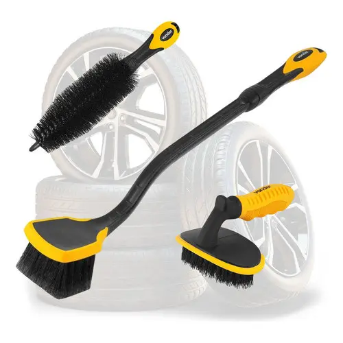 Kit De Escovas P/ Lavar Carros Pneus E Rodas 3 Pçs Vonder