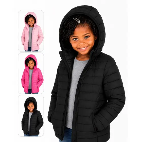 Jaqueta Infantil Feminina Puffer Peluciada Bobojaco Inverno