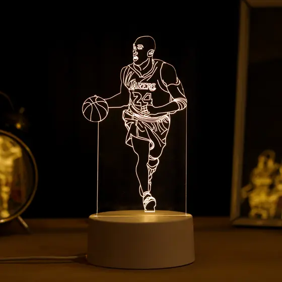 Luminária LED 3D, abajur de Mesa  - basquete, basketball