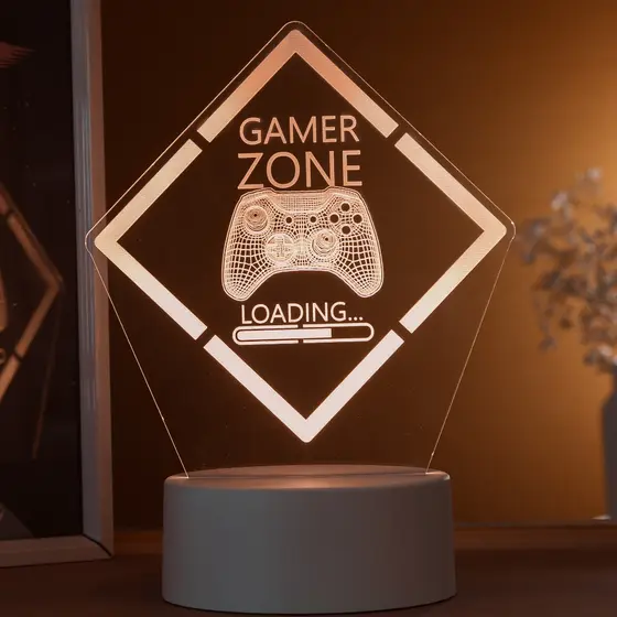 Luminária LED 3D de Mesa/Luz Noturna Presente Criativo/Decoração - Gamer, controle xbox, gamer zone