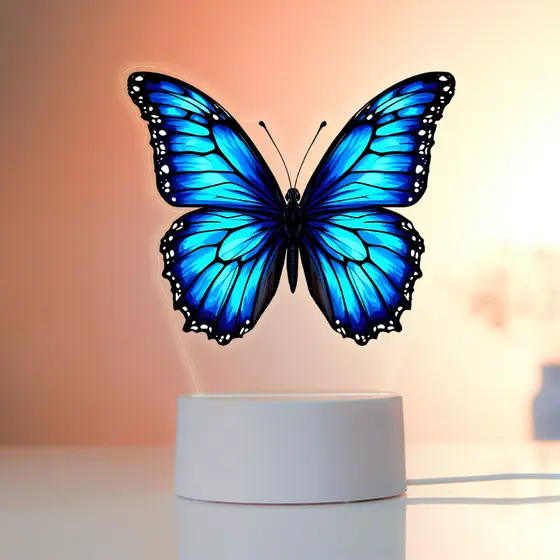 Luminária colorida Led UV - borboleta azul