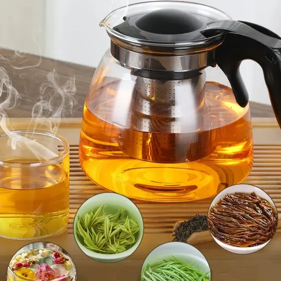 Chaleira Com Infusor De Vidro 950 OU 500 ML (NÃO VAI AO FOGO) Para Chá Bule Varios Modelos