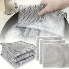 Kit 6/12/18/24 Panos De Limpeza Aço Premium Arear Panela Fogão Toalha Louça Tira Gordura Reutilizável