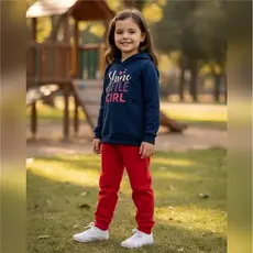 Conjunto Infantil Menina Casaco e Calça Moletom Felpado Pulla Bulla