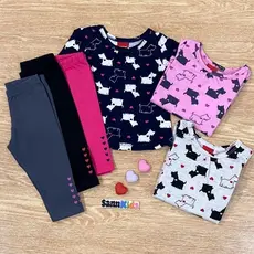 Conjunto Bebê Manga Longa Em Malha Com Legging Kyly