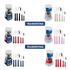 JOGO DE TALHERES FAQUEIRO TRAMONTINA 20 PEÇAS AÇO INOX-LEME