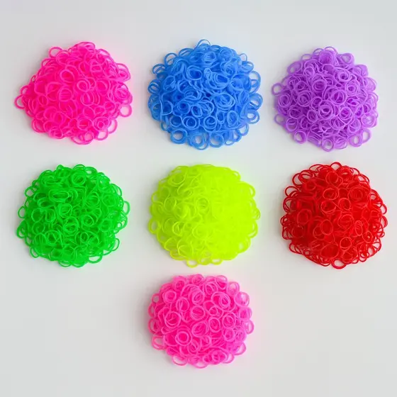 Kit 1.000 Elástico Pet Shop Silicone Colorido Grossinho Cabelo Infantil Pulseira Penteado Banho e Tosa