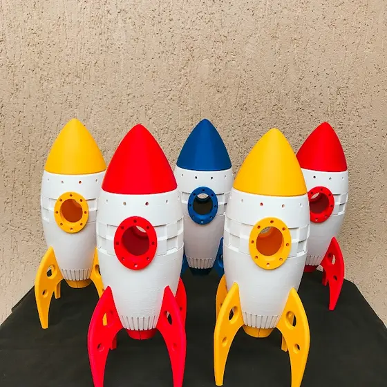 Foguete Rocket Launch Colecionável Decoração quarto Espacial Impressão 3D