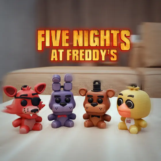Chaveiro Lembrança Personalizado FIVE NIGHTS AT FREDDY diversos  Com Pingente Colecionavel Chave Carro Impressao 3d