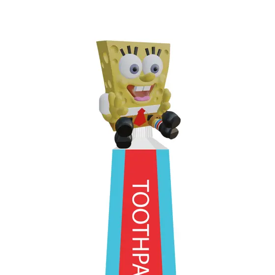 Tampa Pasta de Dente BOB ESPONJA Decorativo Creme Dental Personalizado Divertido Testado Impressao 3d
