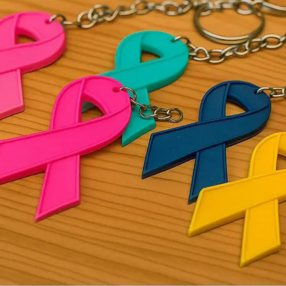 Chaveiro RIBBON FITA DA CONSCIENTIZACAO Consciencia Laco solidario Personalizado Impressao 3d