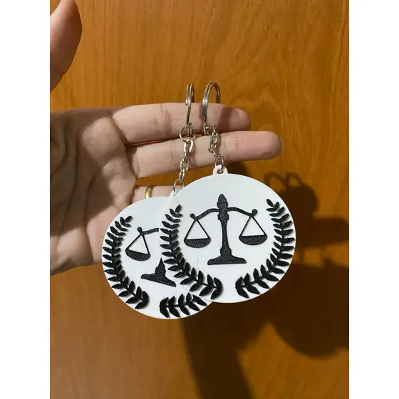 Chaveiro Personalizado DIREITO BALANCA DA JUSTICA Impressao 3d