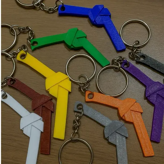 Chaveiros FAIXAS ARTES MARCIAIS Cores Personalizadas Impressao 3d