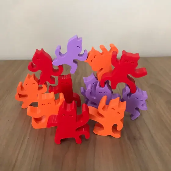 Quebra Cabeca Equilibrio GATO Puzzle Jogo Educacional Infantil Impressao 3d