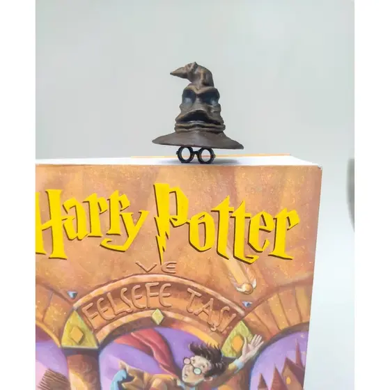 Marcador Pagina Livro Caderno HARRY POTTER CHAPEU SELETOR BOOKMARK Criativo Leitura Divertido personalizado iMPRESSAO 3D