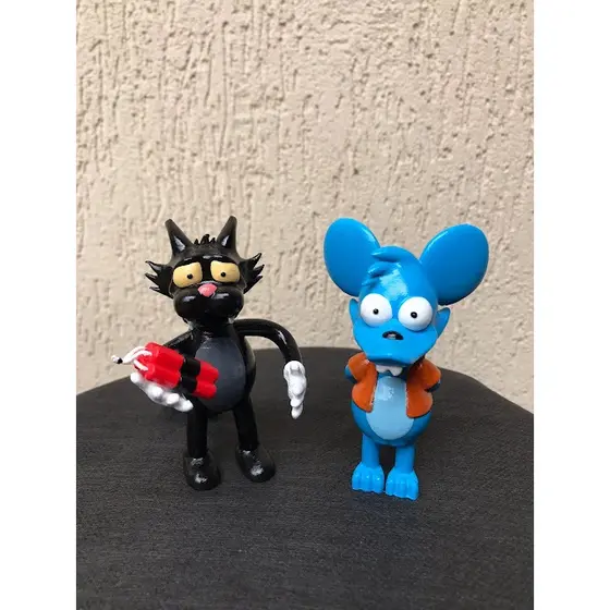 Boneco Colecionavel COMICHAO E COCADINHA SIMPSONS Figura Decorativa Action Figure Impressao 3d