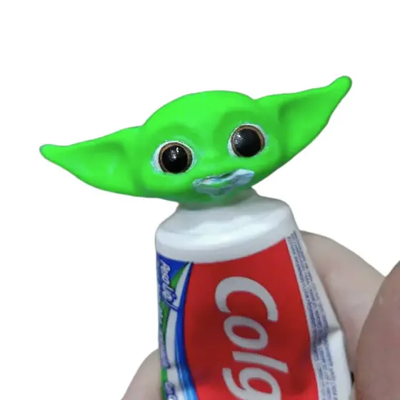 Tampa Pasta de Dente BABY YODA Decorativo Creme Dental Personalizado Divertido Testado Impressao 3d